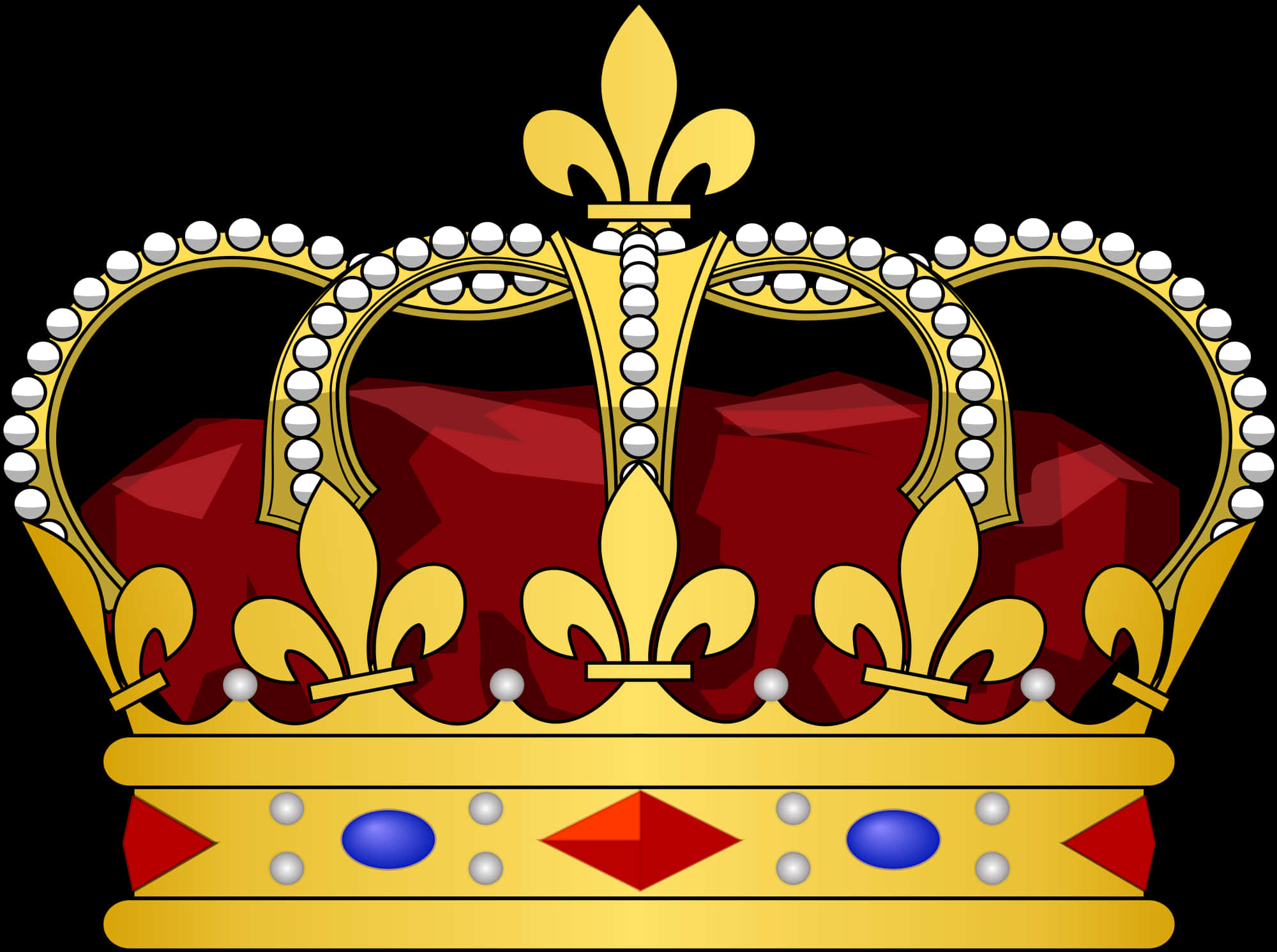 Regal Golden Crown Illustration PNG