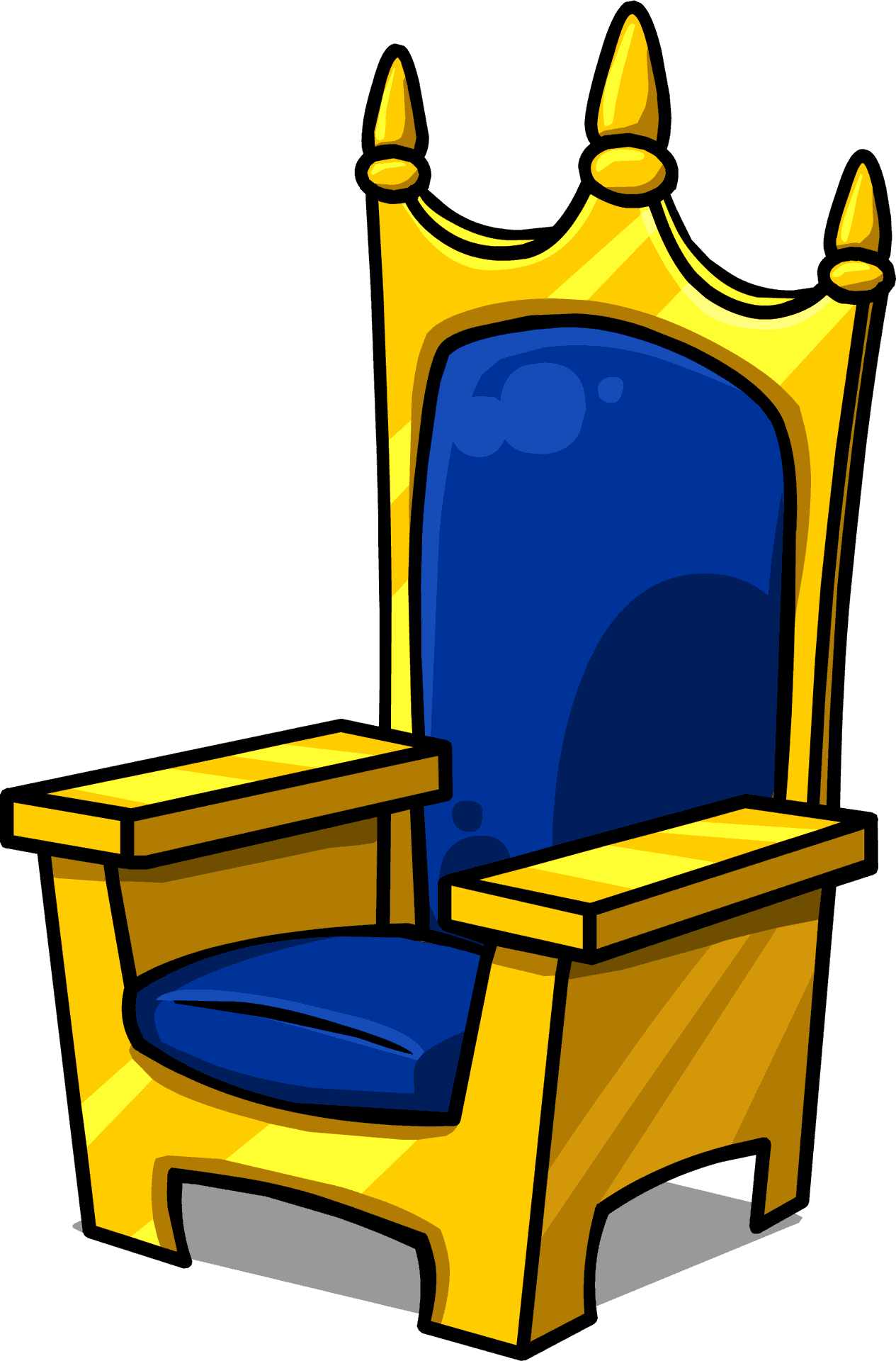 Regal Golden Throne Cartoon PNG