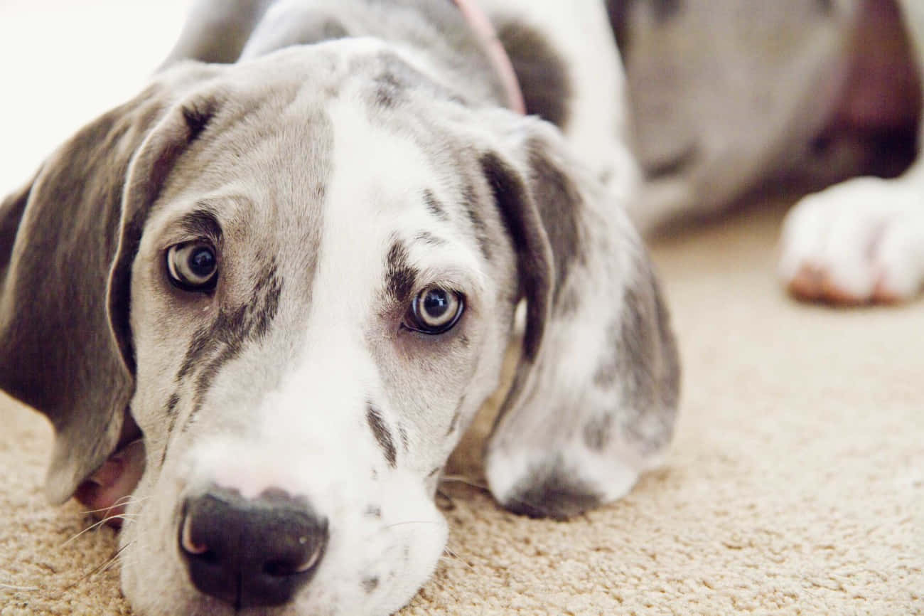 Regal Great Dane Lounging In An Open Field Wallpaper