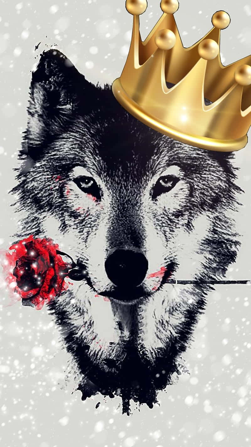 Regal Wolfwith Crownand Rose.jpg Wallpaper