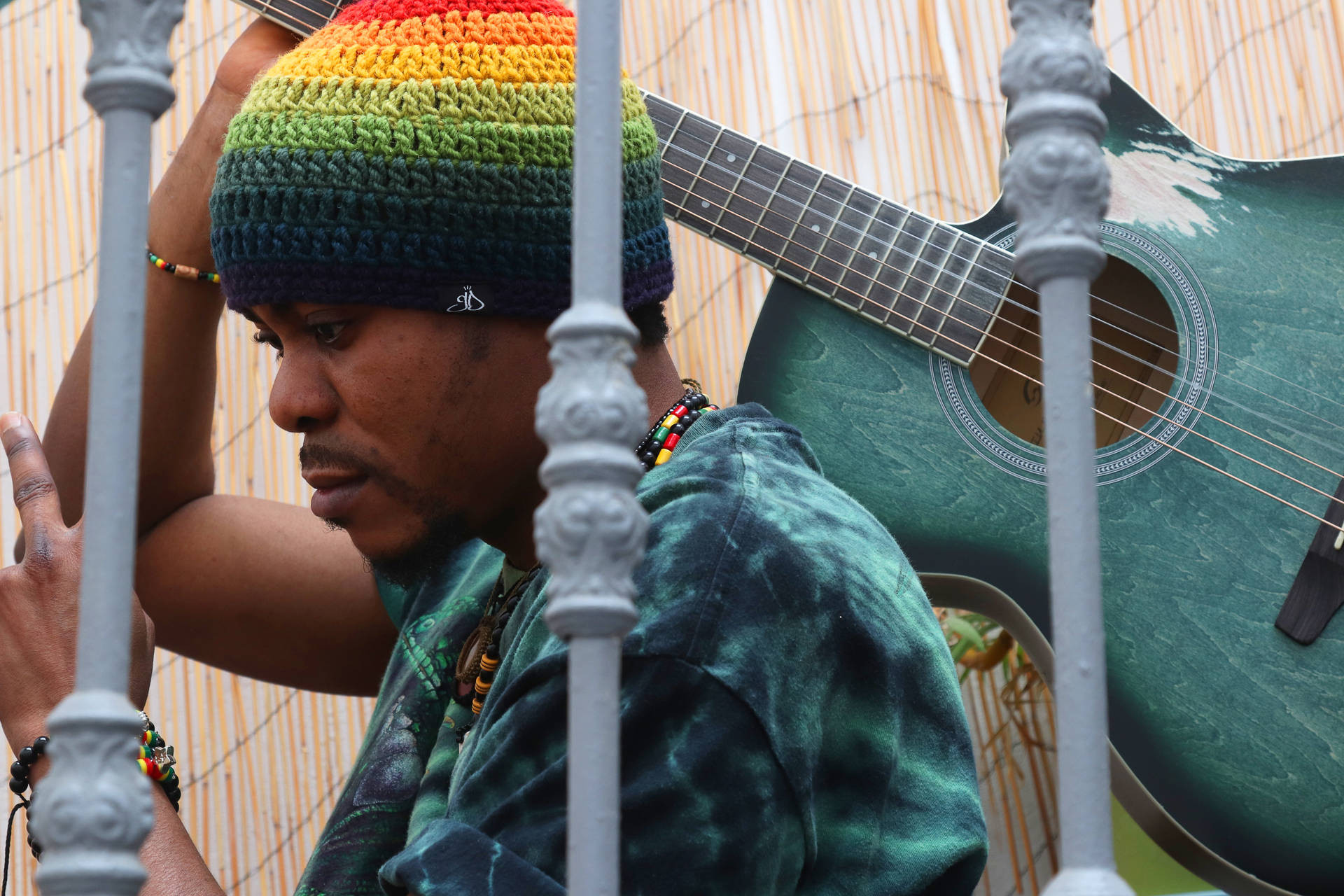 Reggaeartistmed Rastafari-hatt. Wallpaper