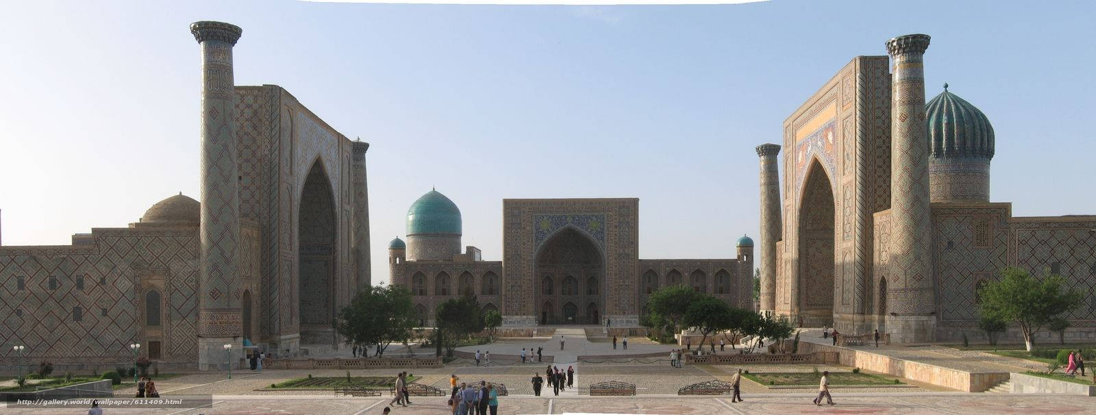 Registan Square Facade In Samarkand Wallpaper