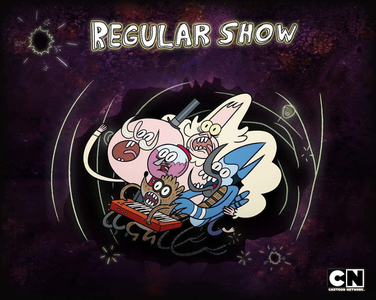 The dynamic duo, Mordecai and Rigby, embark on thrilling adventures in a colorful world from Regular Show.