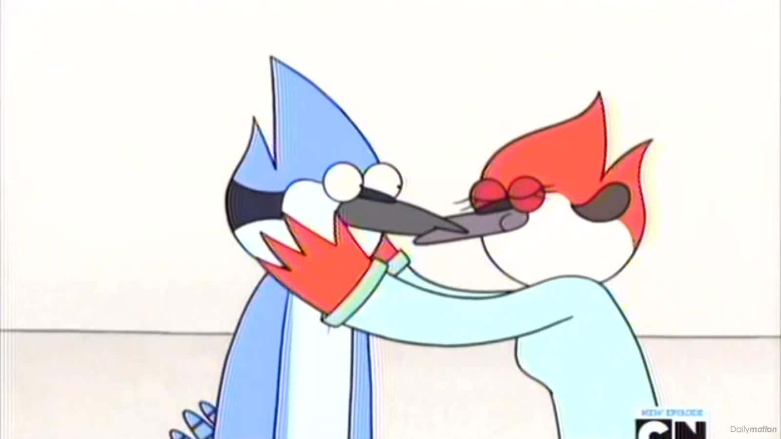 Mordecai and Rigby on a surreal adventure in the Regular Show