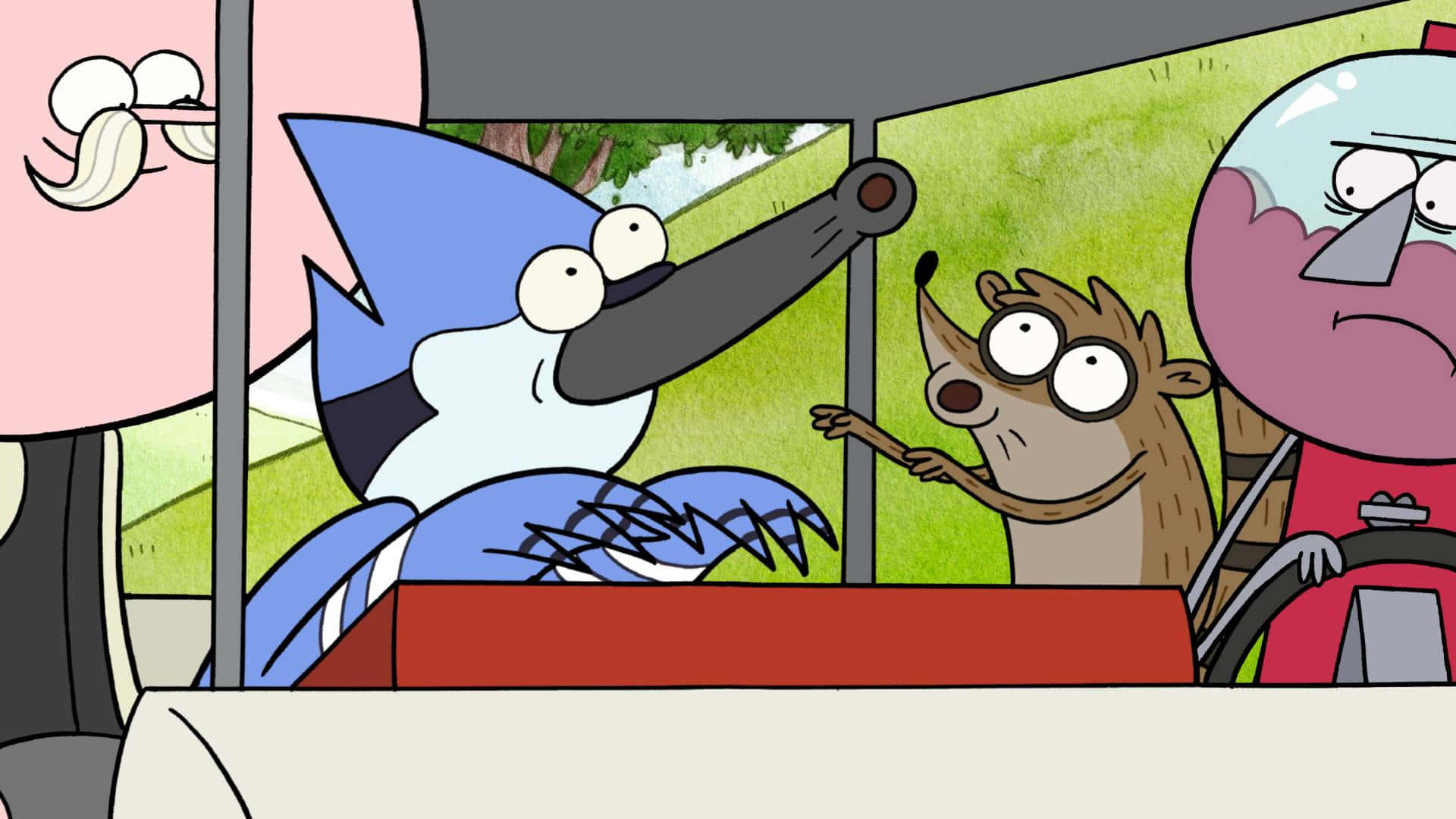 Mordecai, Rigby, and friends in Regular Show