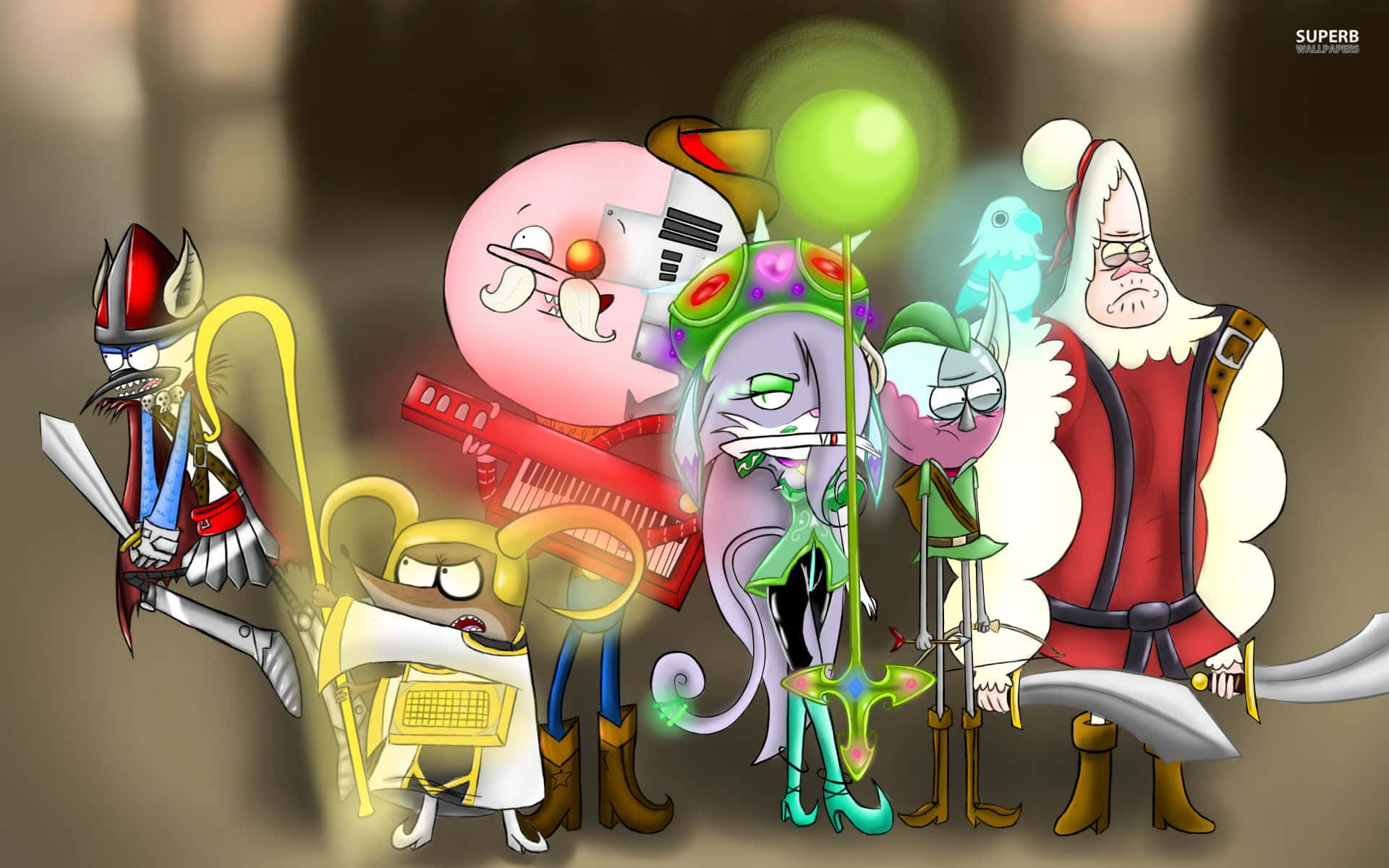 Regular Show's beloved characters in an electrifying scene