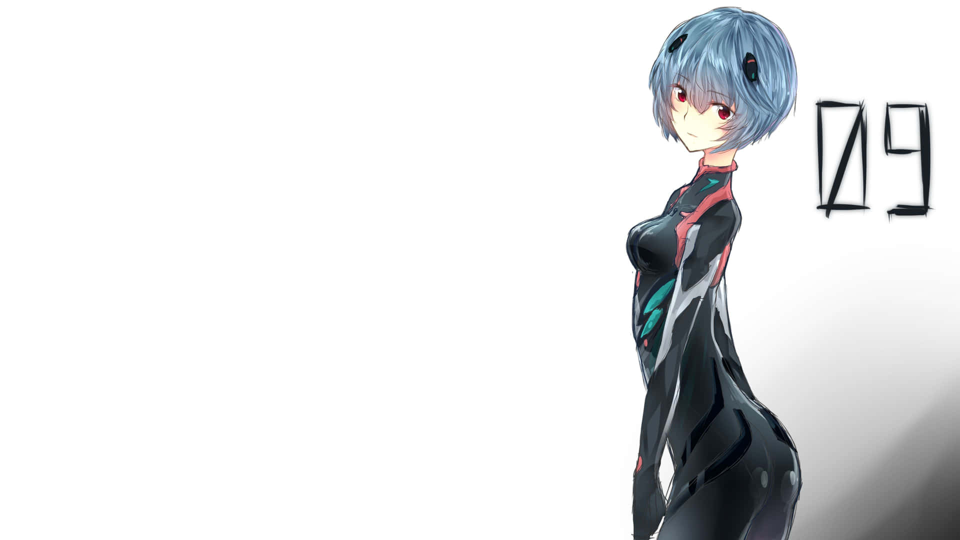 Rei Ayanami in an Iconic Pose Wallpaper