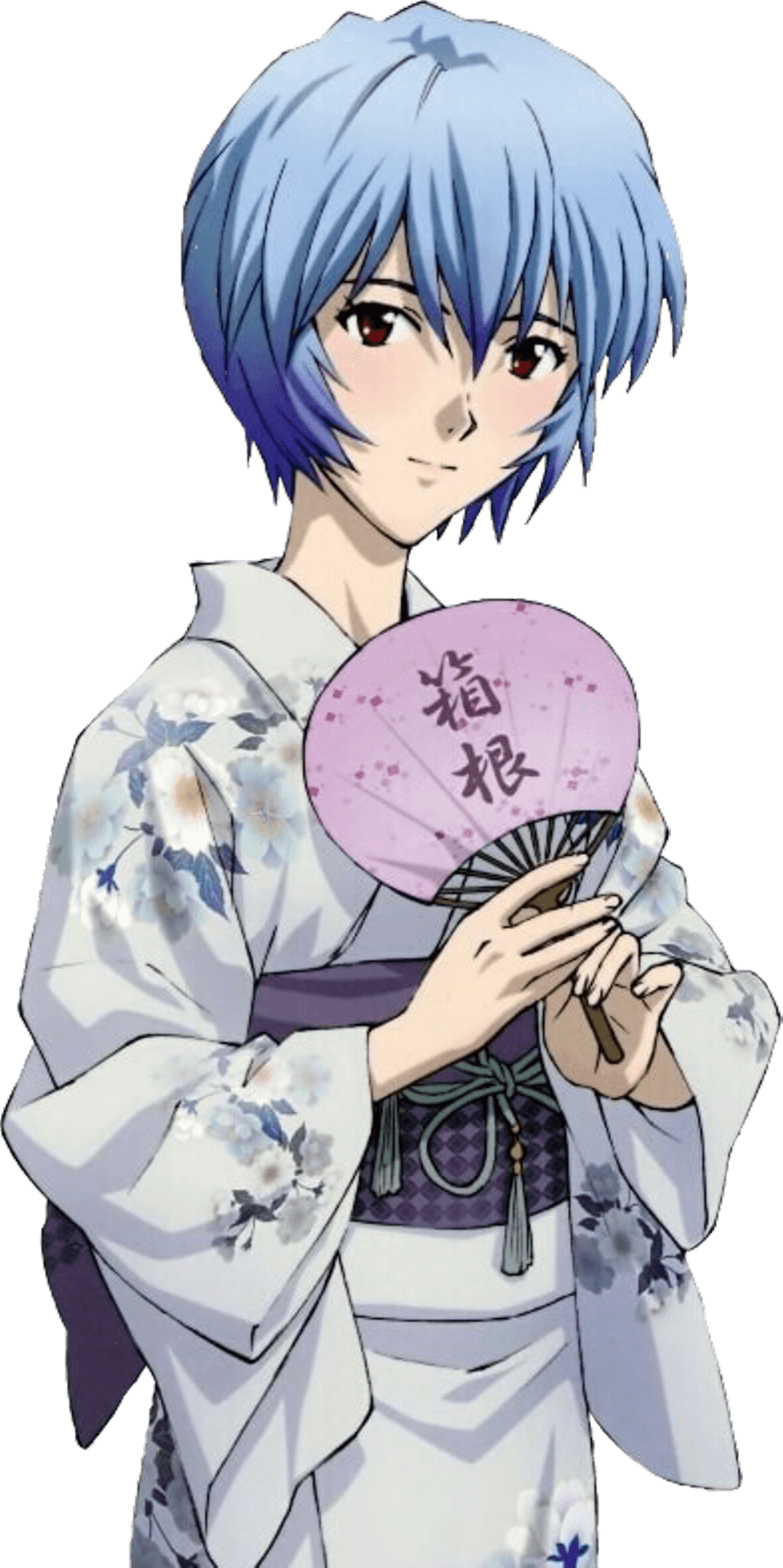 Rei Ayanami Traditional Kimono Fan PNG