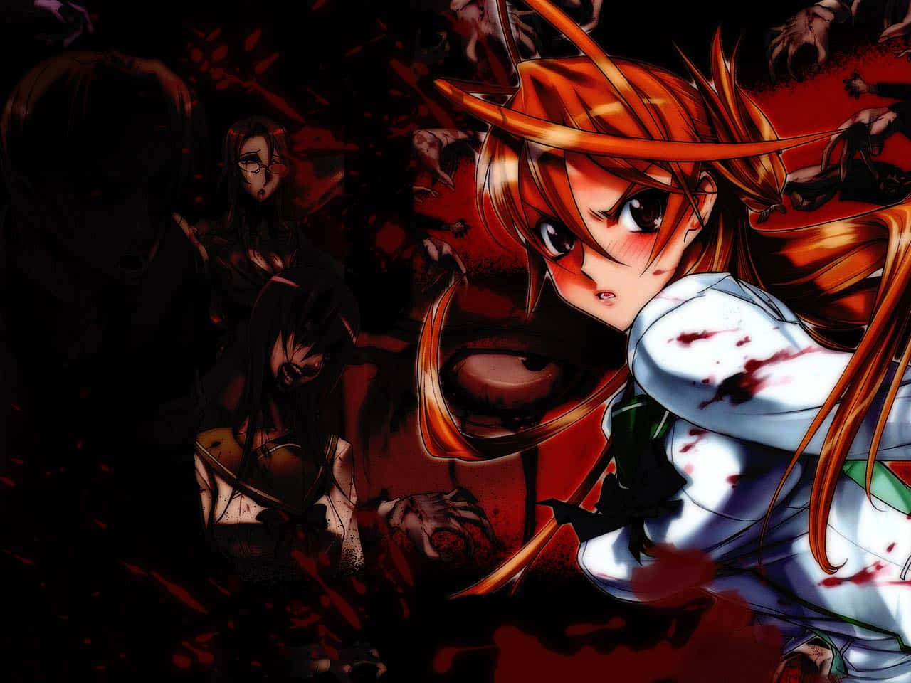 Rei Miyamoto In Action - High School Of The Dead Anime Character Wallpaper