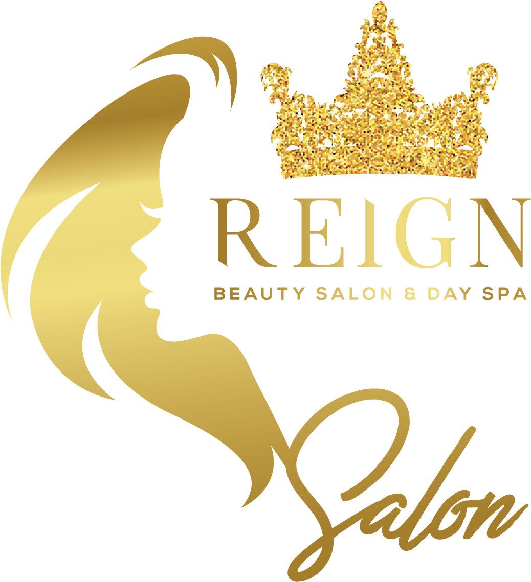 Reign Beauty Salon Golden Logo PNG