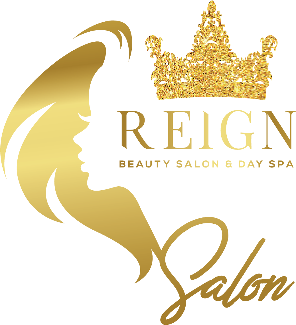 Download Reign Beauty Salon Golden Logo | Wallpapers.com