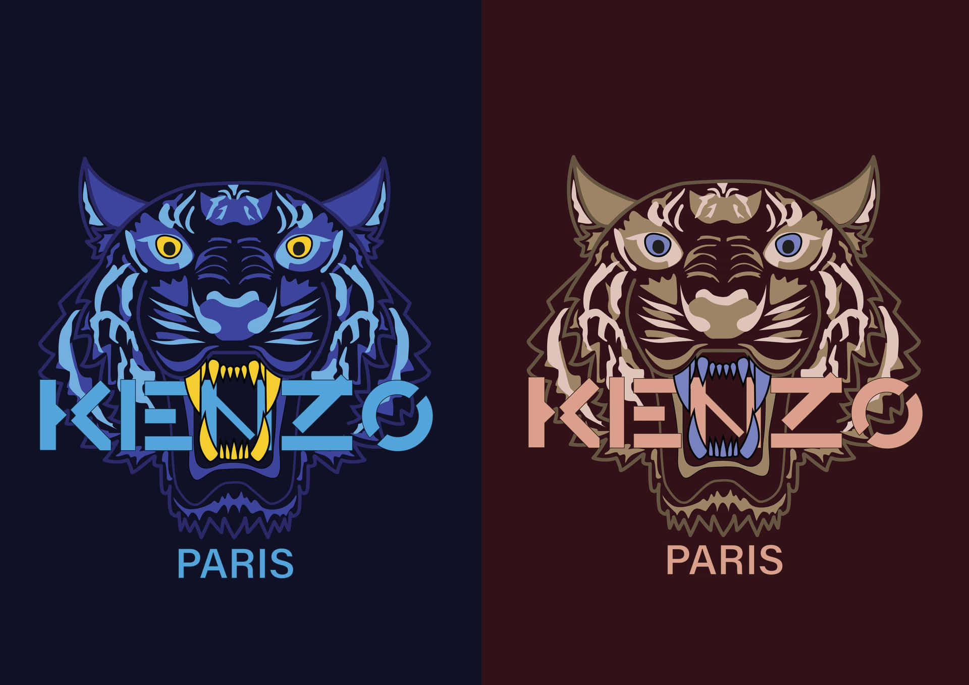 Reimagined Kenzo Tiger Logo Wallpaper