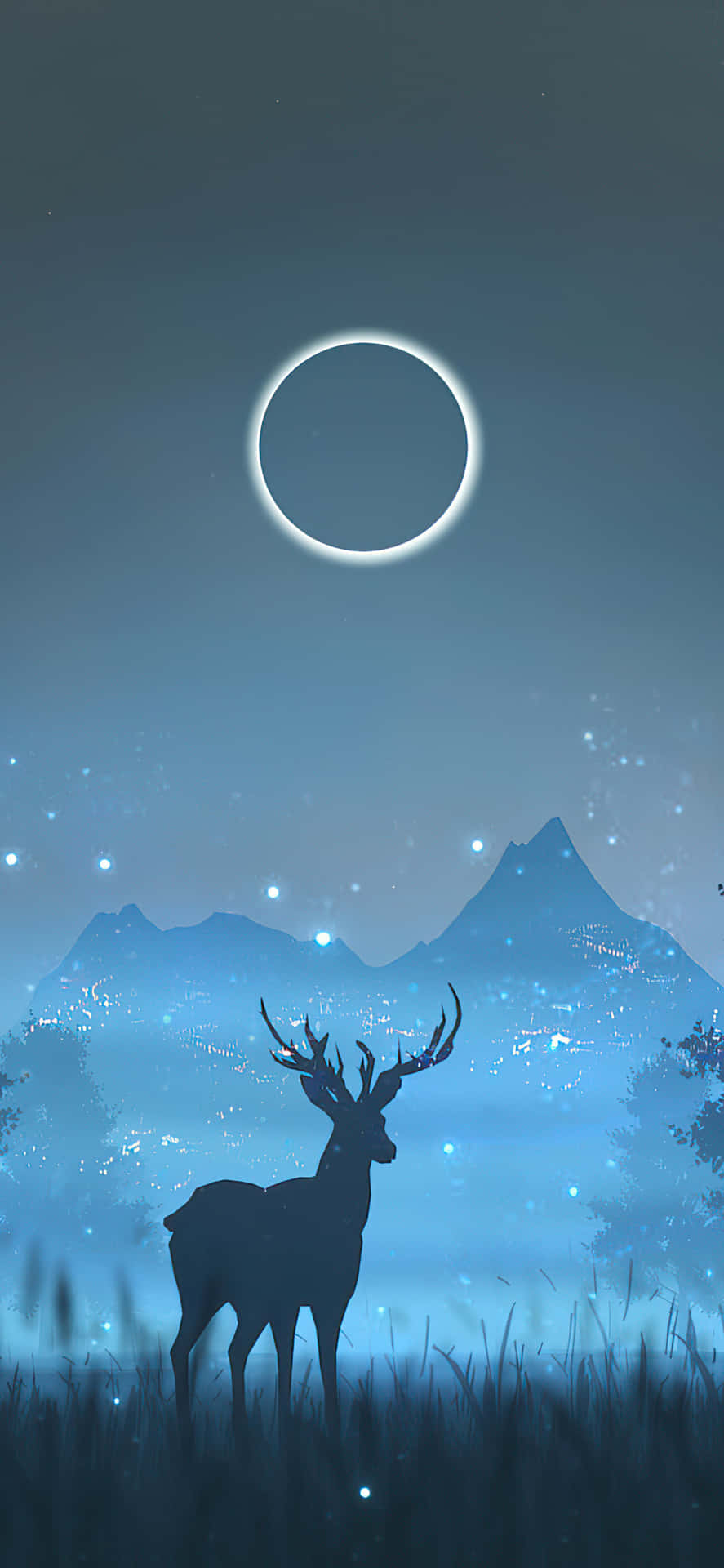 Happy Reindeer in a Winter Wonderland
