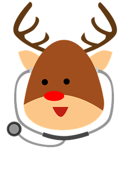 Reindeer Doctor Cartoon Graphic PNG