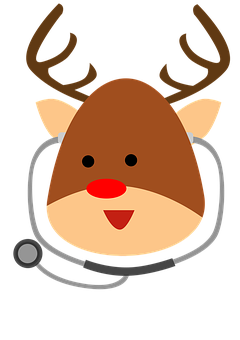 Reindeer Doctor Cartoon Illustration PNG