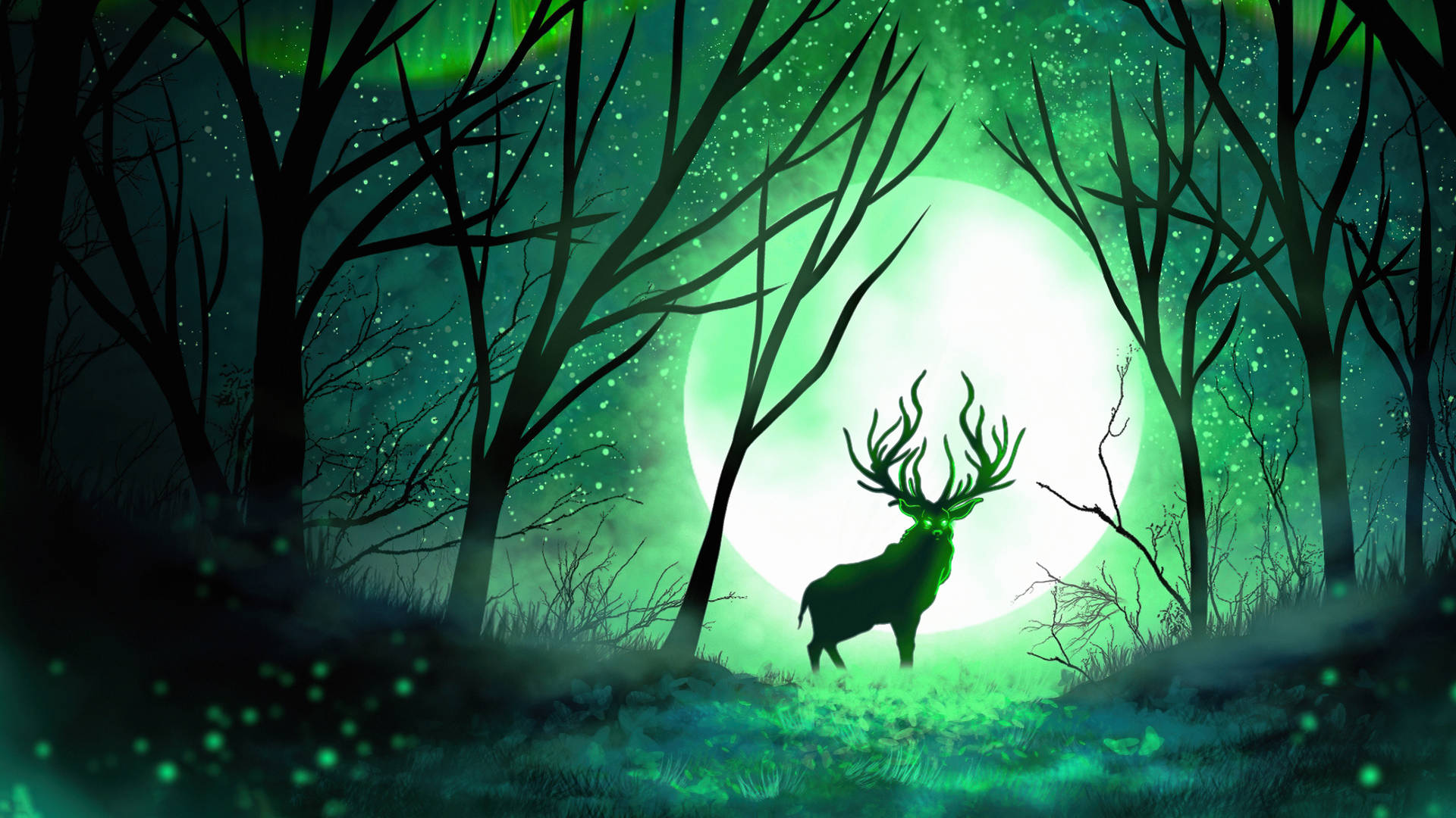 Reindeer In Enchanting Forest Wallpaper