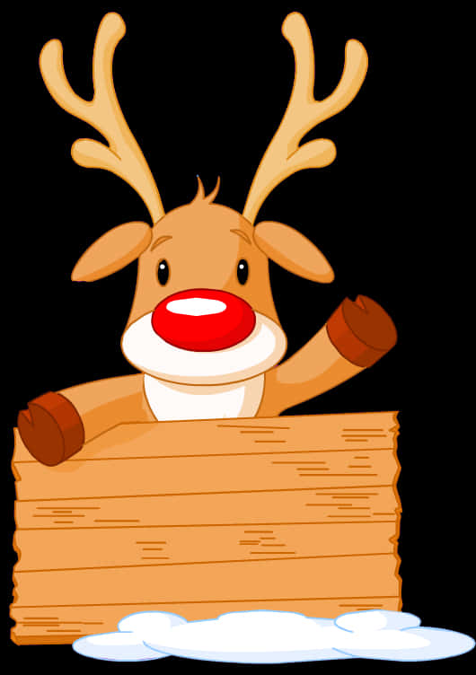Reindeerwith Red Nose Cartoon PNG