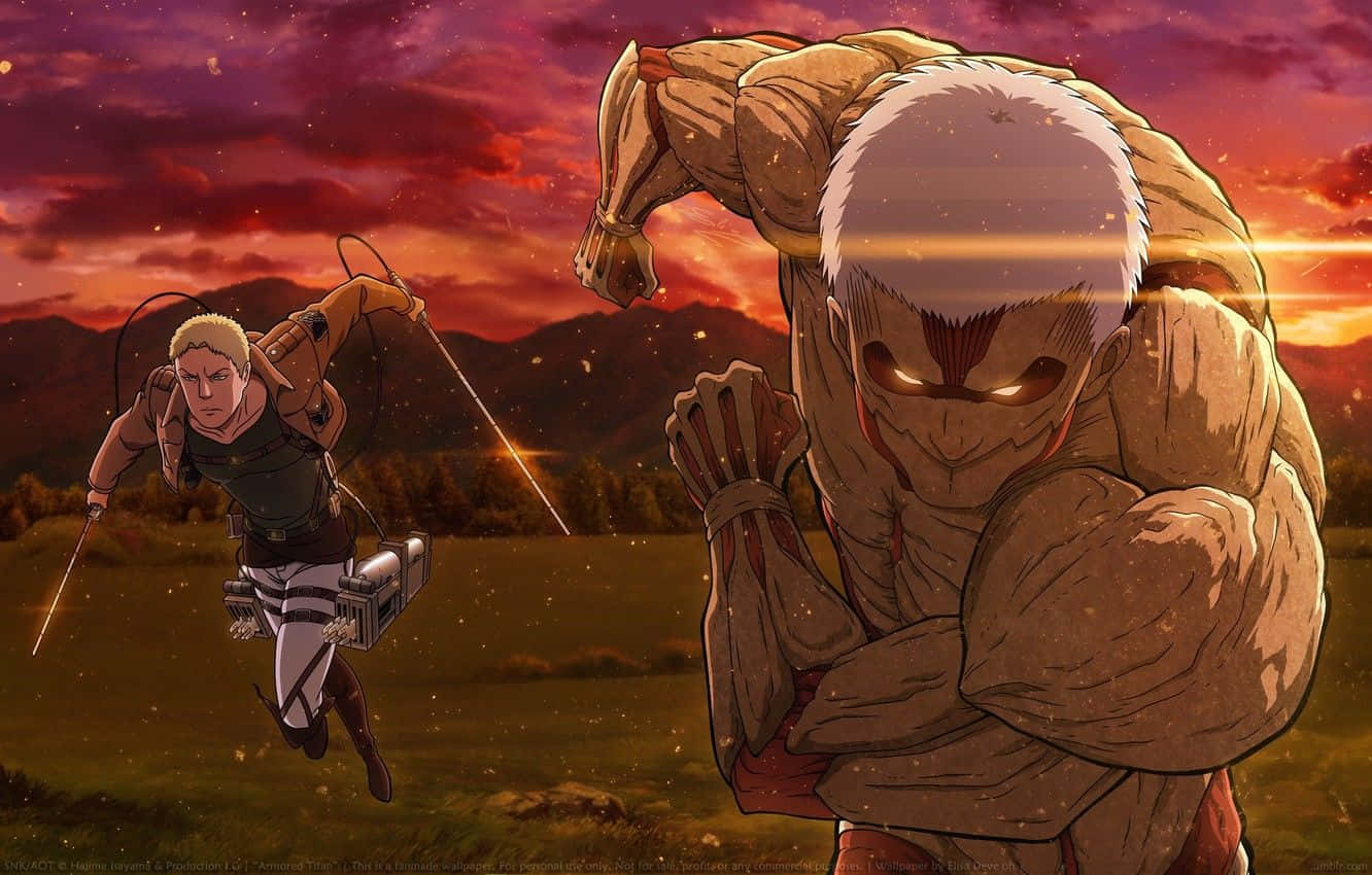 Reiner Braun In Attack On Titan Achtergrond