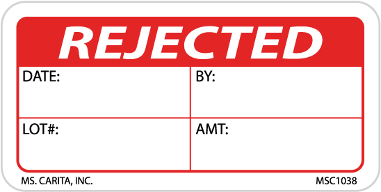 Rejected Label Template PNG