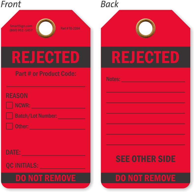 Rejected Tag Template PNG