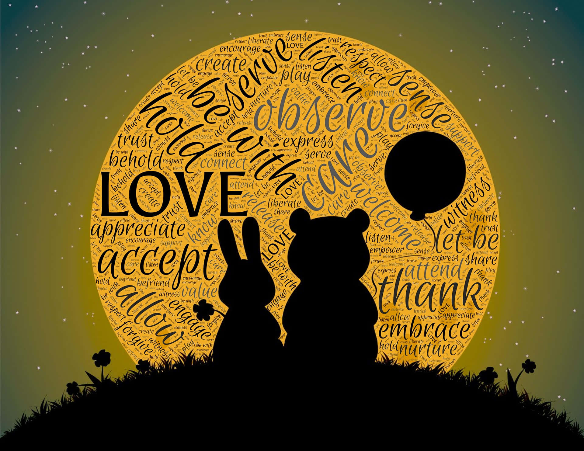 Cute Relationship Animal Silhouette Picture