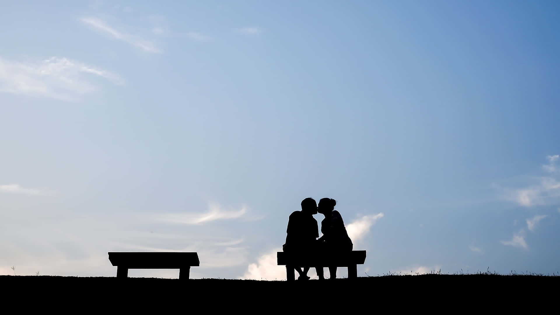 Couple Kissing On Bench Relationship Picture