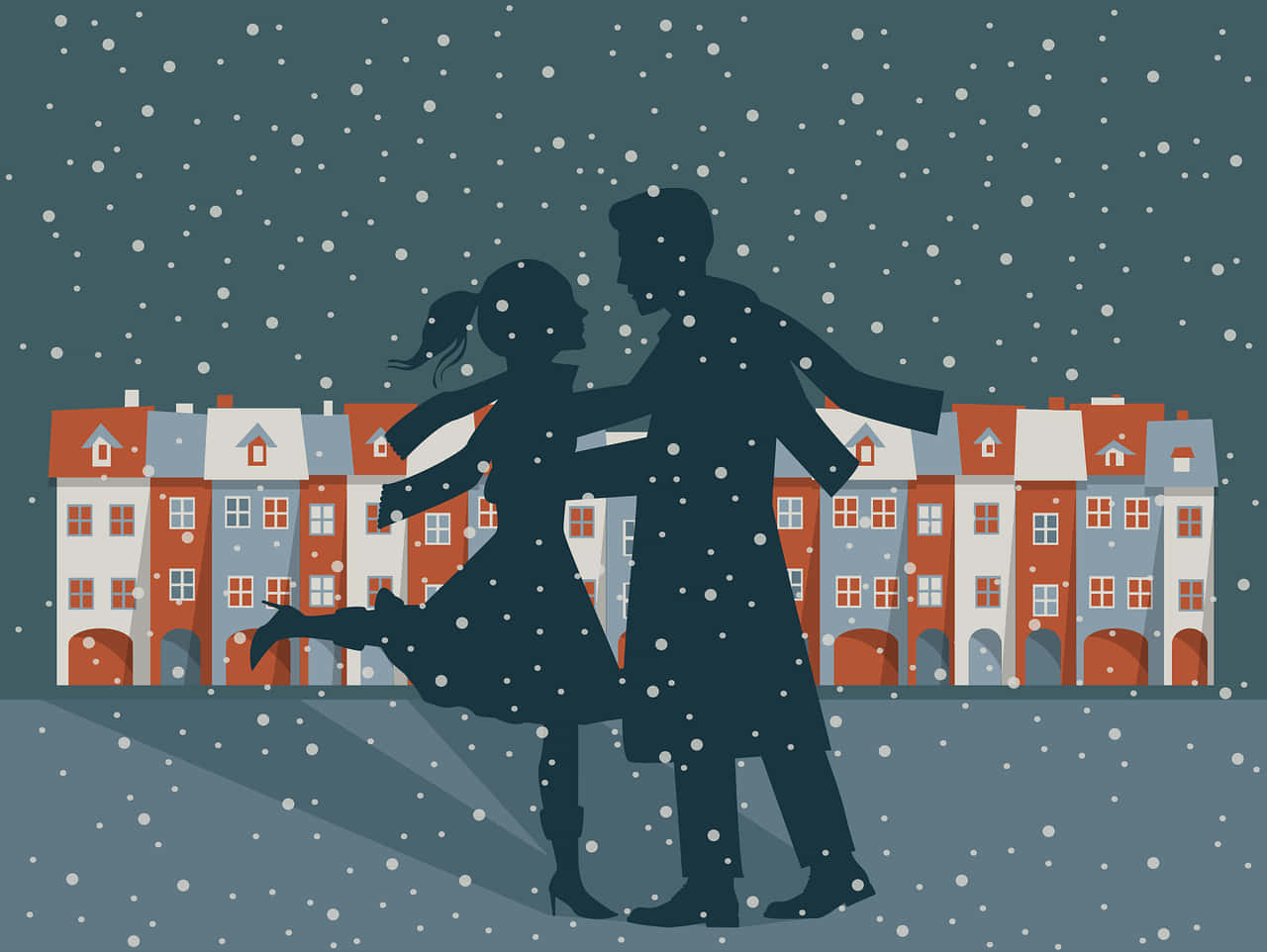 Winter Couple Relationship Digital Picture