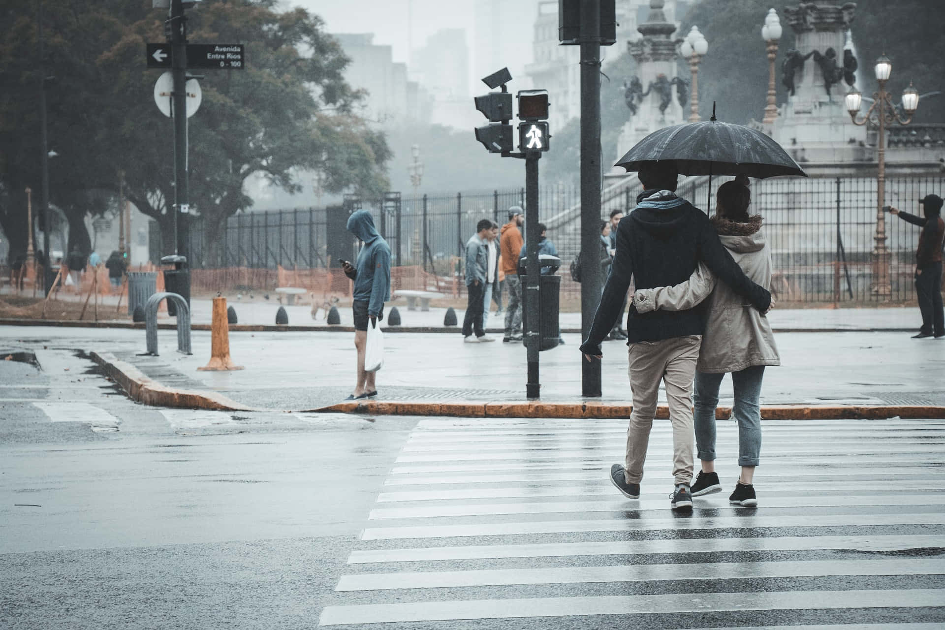 Couple Crossing Pedestrian Lane Relationship Picture