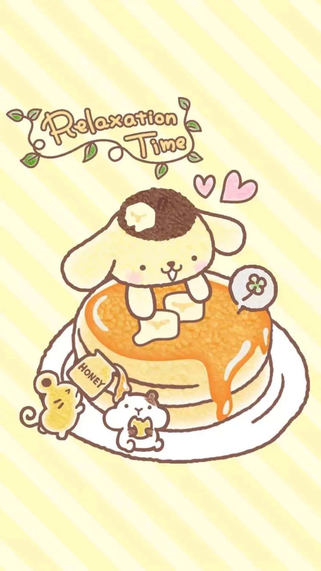 Relaxation Time Cute Pancake Dog Illustration Wallpaper