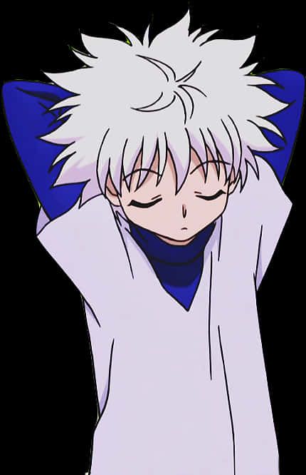 Download Relaxed Anime Character Killua | Wallpapers.com