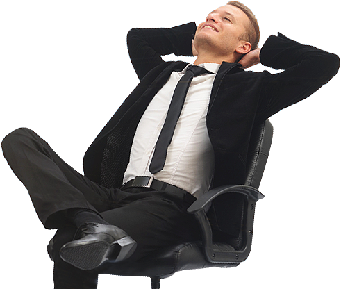 Relaxed Businessman Reclining PNG