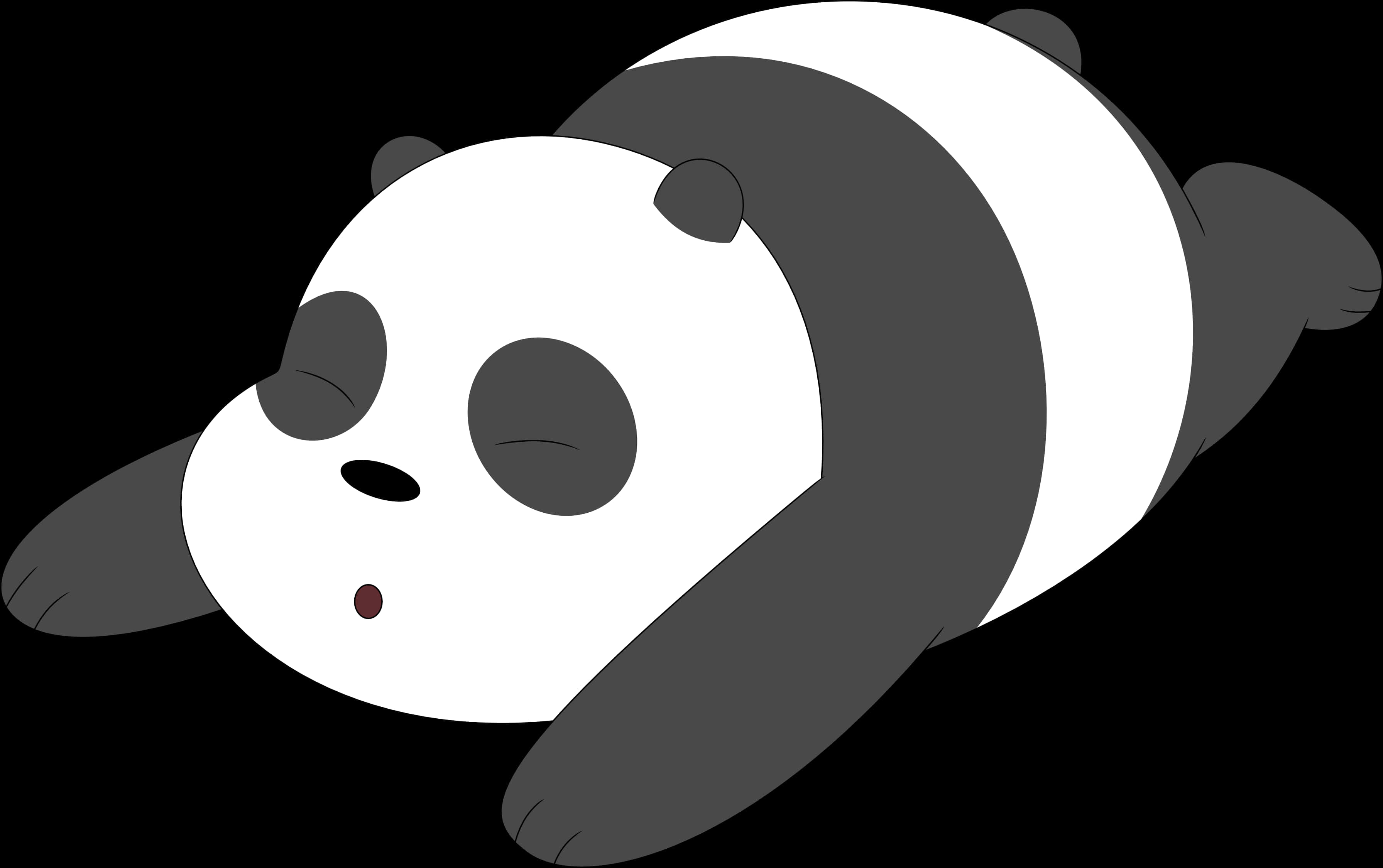 Relaxed Cartoon Panda PNG