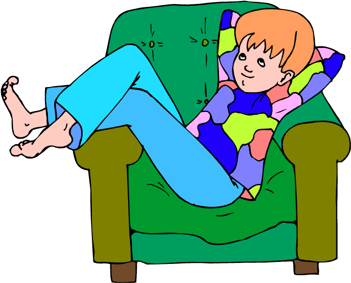 Relaxed Child On Green Armchair.png PNG