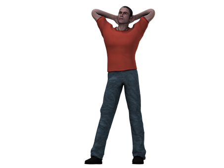 Relaxed Man3 D Model PNG