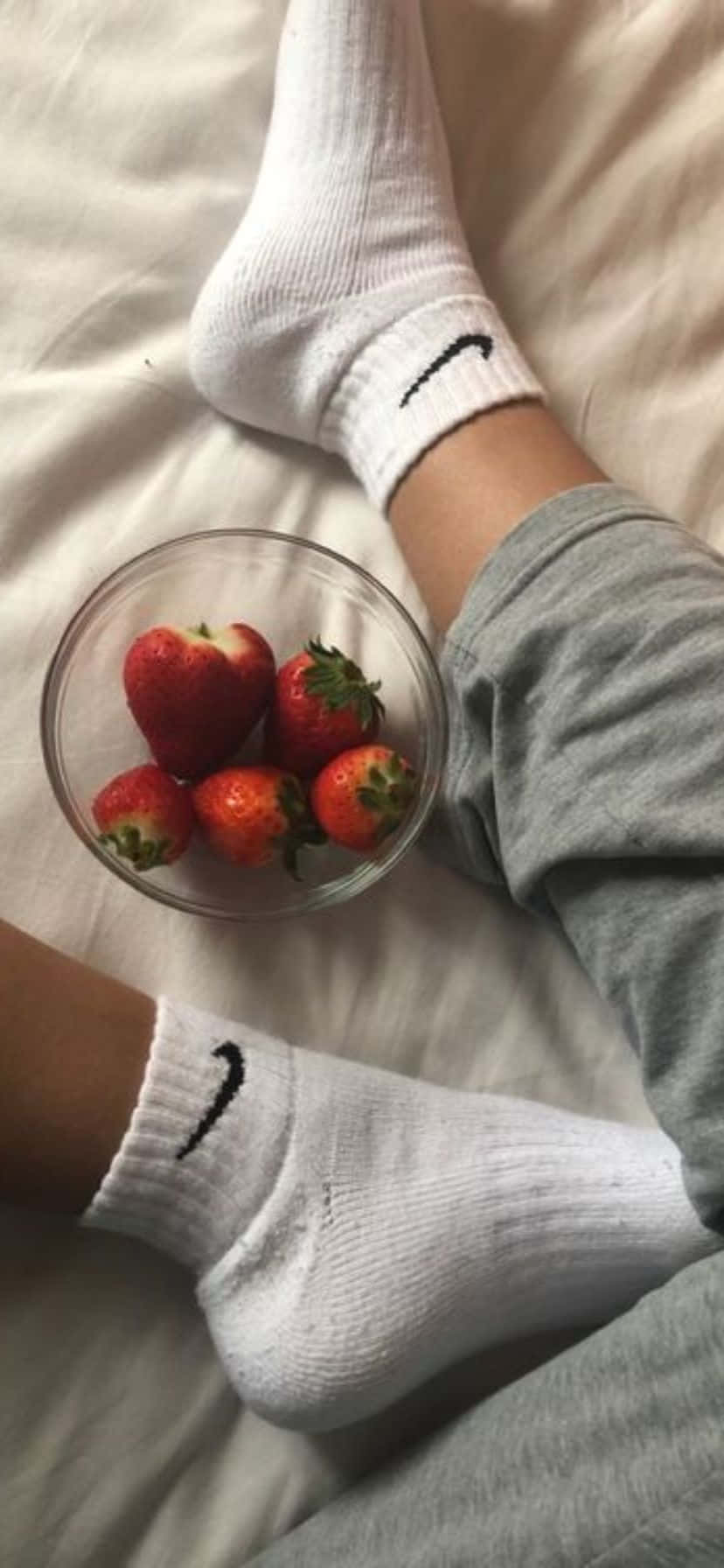 Relaxed Momentwith Strawberriesand Socks Wallpaper