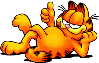 Relaxed Orange Cat Thumbs Up PNG