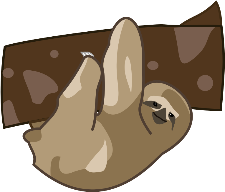 Relaxed Sloth Cartoon PNG