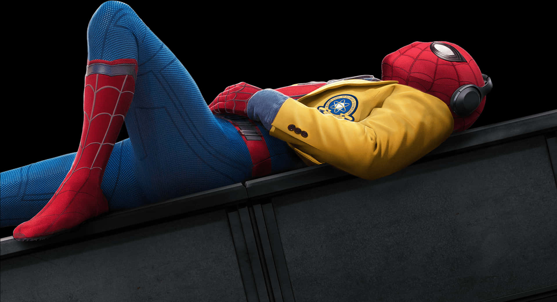 Relaxed Spider Man Lying Down PNG
