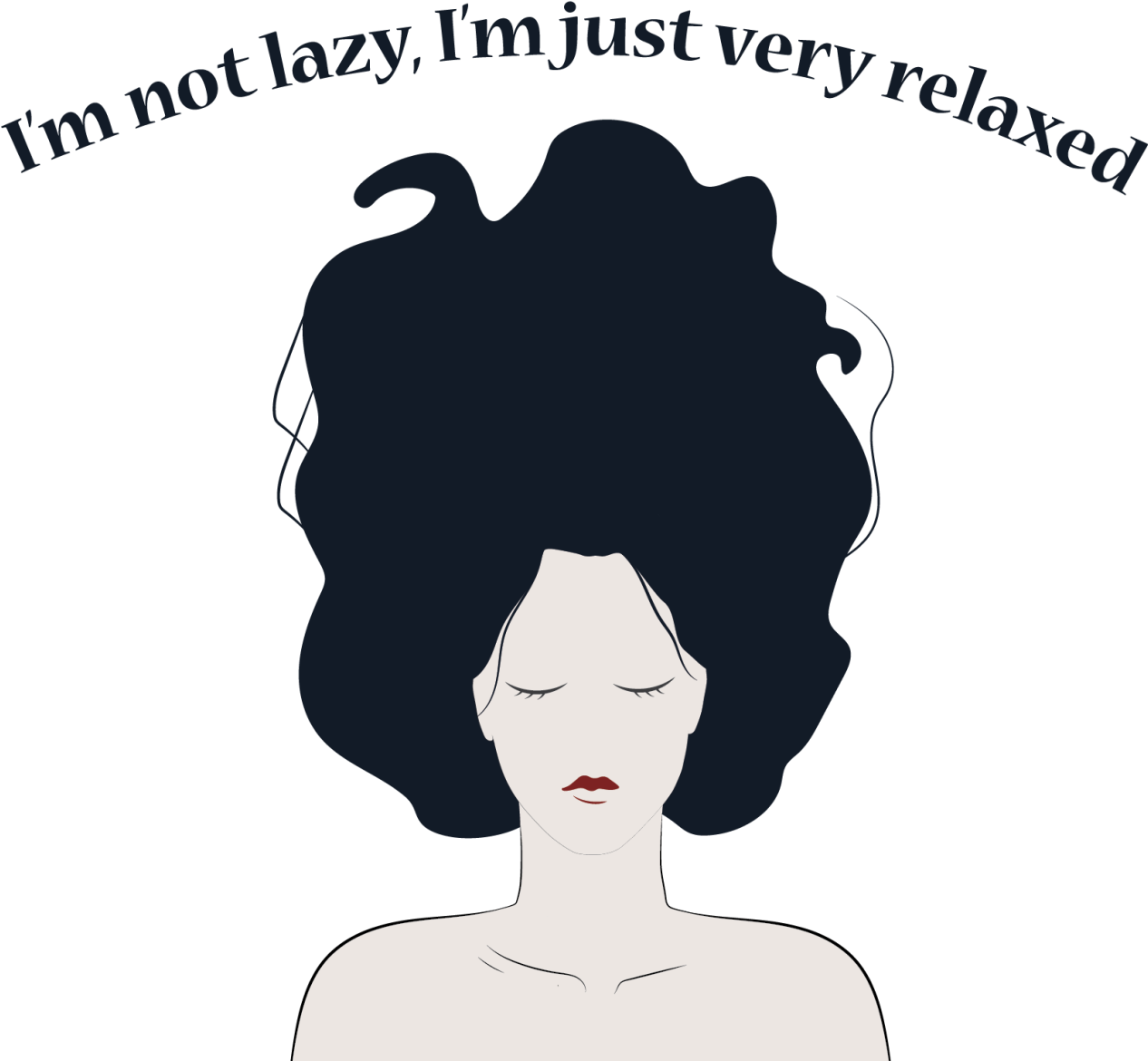 Relaxed Woman Quote Illustration PNG