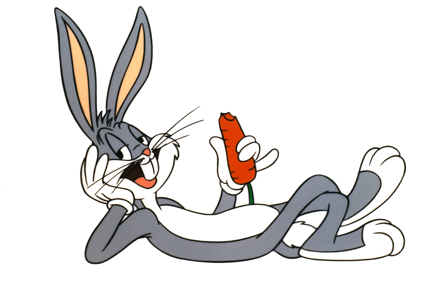 Relaxed_ Cartoon_ Bunny_ With_ Carrot PNG