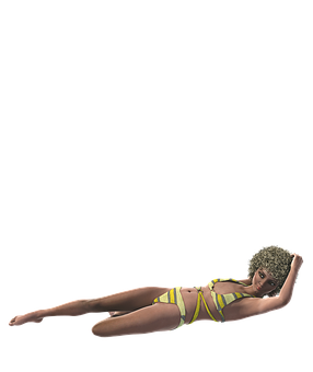 Relaxing Animated Characterin Bikini PNG