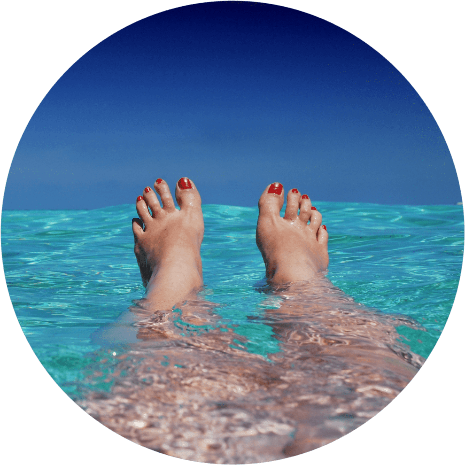 Relaxing Feetin Crystal Clear Water PNG