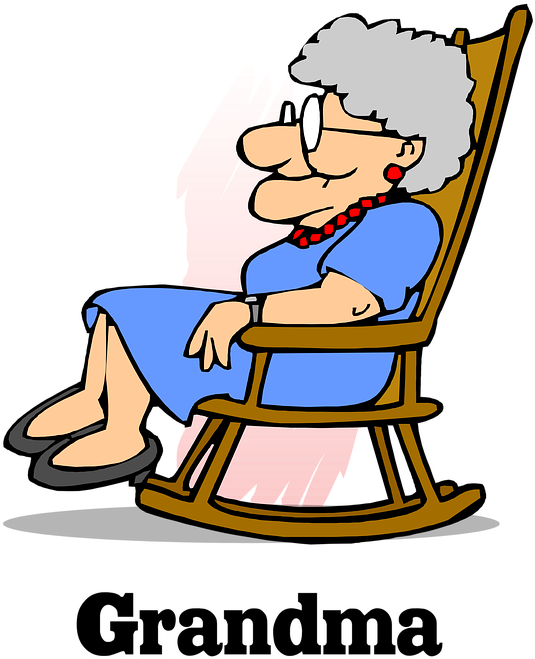 Download Relaxing Grandma Cartoon Rocking Chair | Wallpapers.com