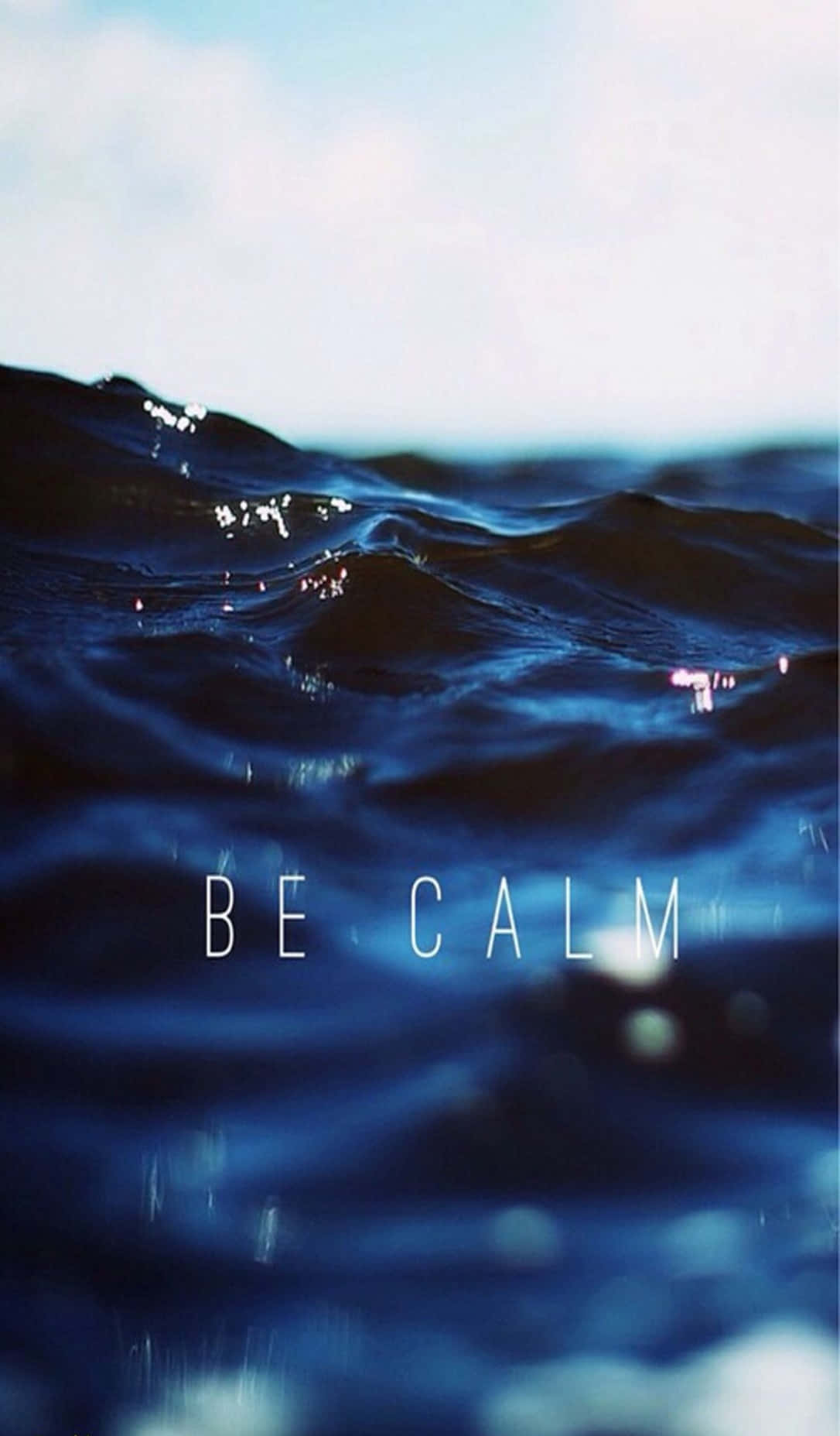 Be Calm Blue Relaxing iPhone Wallpaper