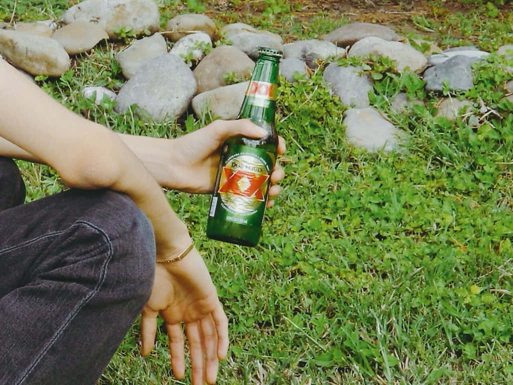 Ontspannen Buiten Dos Equis Bier Achtergrond