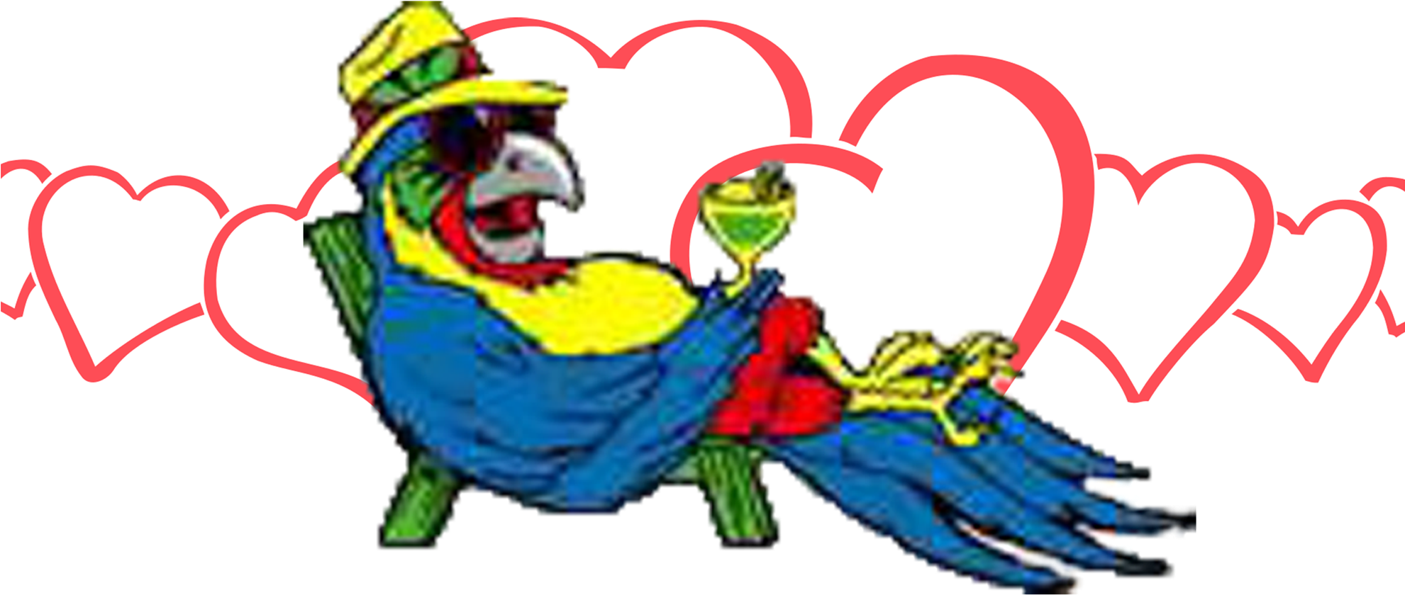 Relaxing Parrot With Drink PNG
