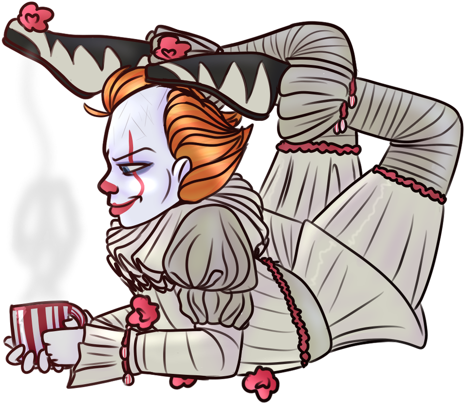 Relaxing Pennywise Cartoon Illustration PNG