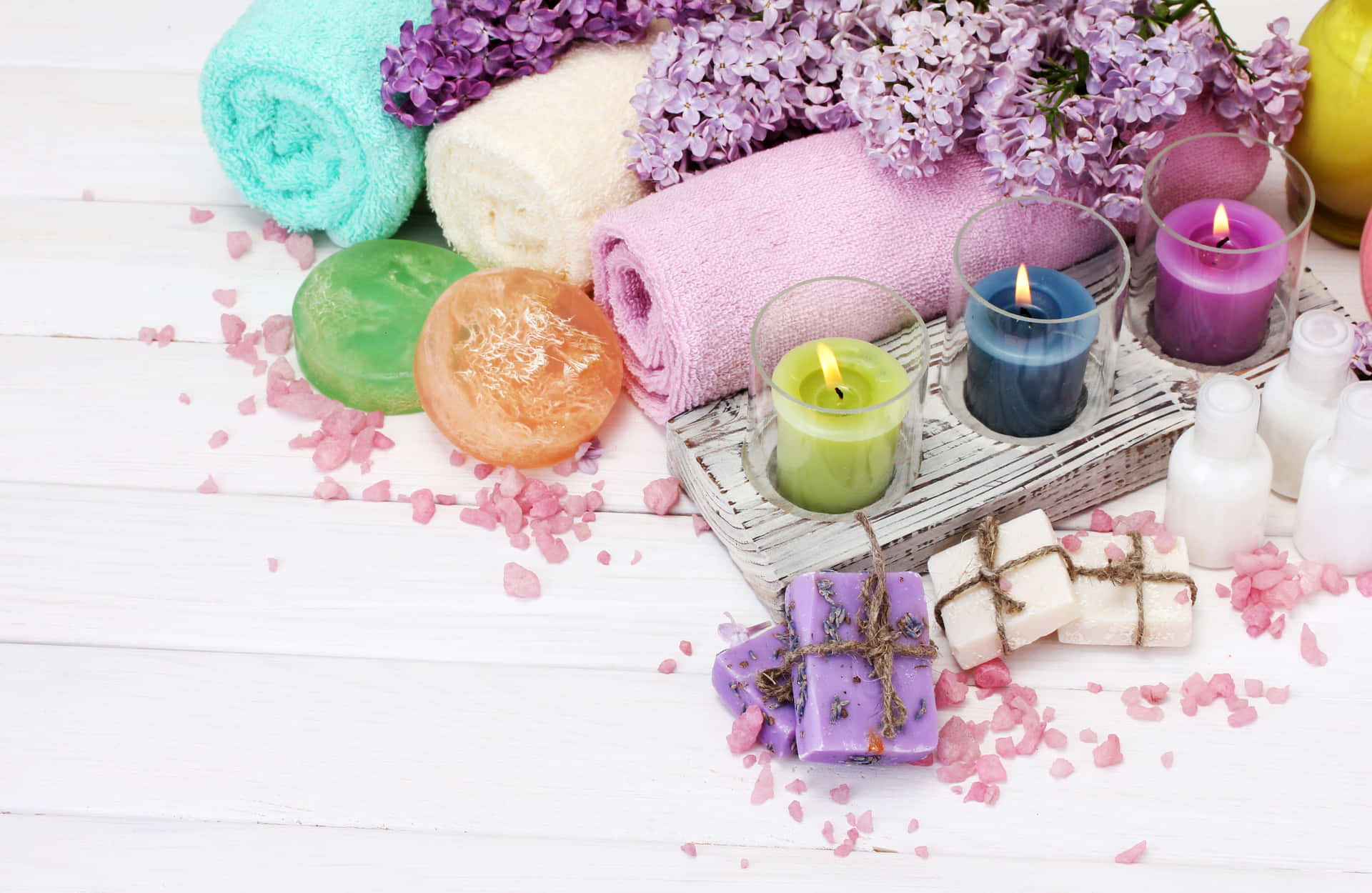 Relaxing Spa Accessories Setup Wallpaper