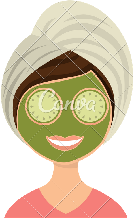 Relaxing Spa Facial Treatment Illustration PNG