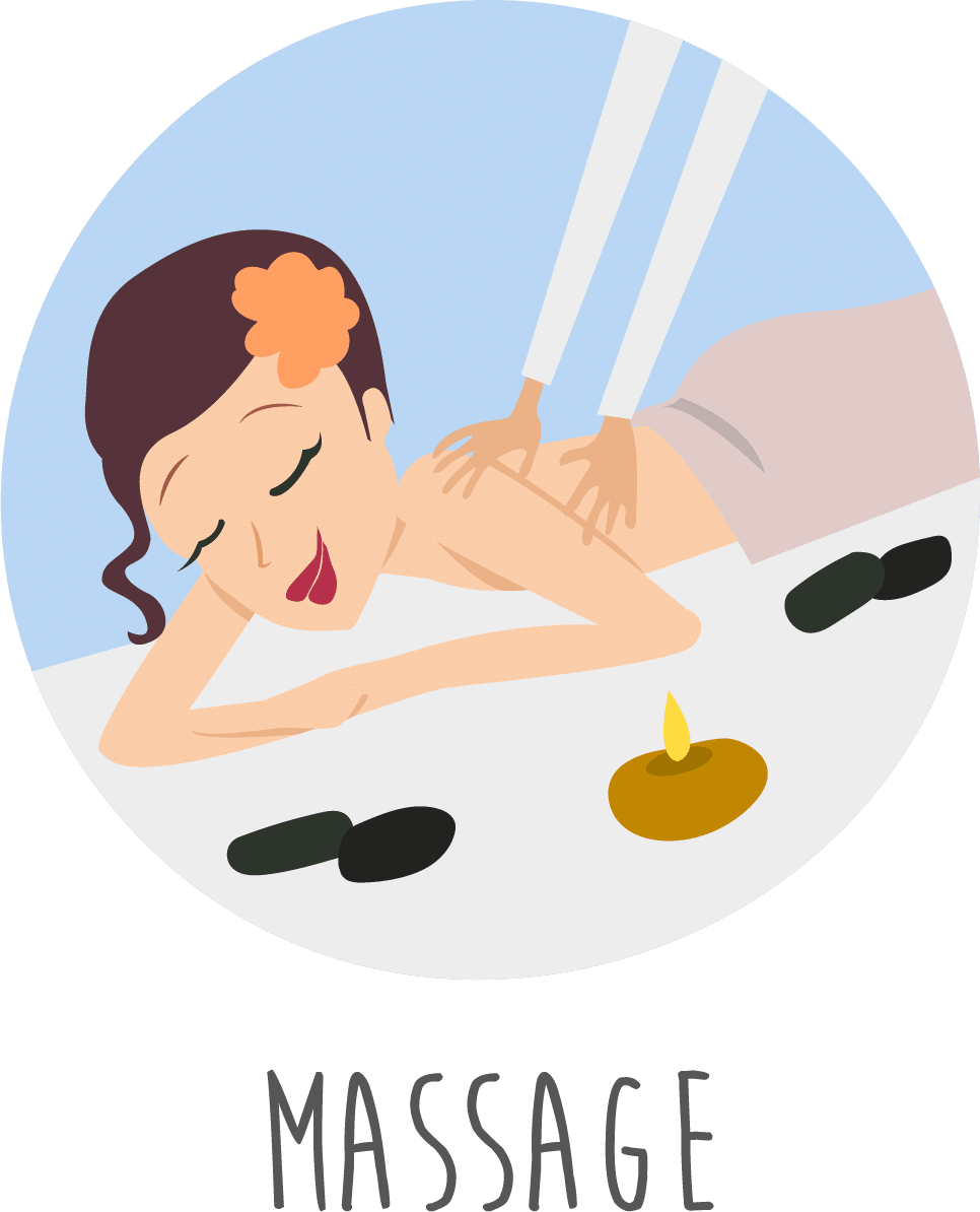 Relaxing Spa Massage Illustration PNG